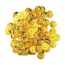 Moedas Douradas AVAG CO BEPSIG de Pirata Plástico Decorativo para Caça ao Tesouro Festas Temáticas
