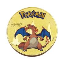 Moedas Pokémon De Ouro Mewtwo Charizard Pikachu Anime Comemorativo Redondo Brinquedos De Moedas De