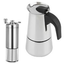 Moedor Café Manivela Manual + Cafeteira Italiana Moka 450ml Moedor Café Manivela Manual + Cafeteira Italiana Moka 450ml