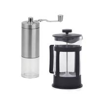 Moedor Café Manivela Manual Cafeteira Prensa Francesa 600ml Moedor Café Manivela Manual Cafeteira Prensa Francesa 600ml