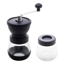 Moedor de Café Aço Inox Manual C/ Pote de Vidro 20x10,5x19cm Lyor