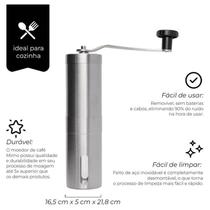 Moedor de Café Aço Inox Manual Sistema a Manivela com Granulometria Moagem Ajustável Moedor Cerâmica Desmontável