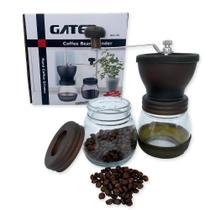 Moedor De Café e Grãos Manual em Vidro Plástico Inox e Cerâmica - Gater