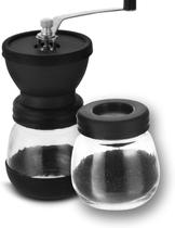 Moedor de café manual com pote de vidro e núcleo em cerâmica