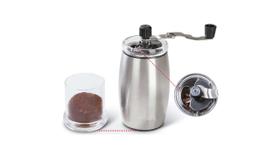 Moedor De Café Manual De Grãos Round Em Inox c/ Recipiente
