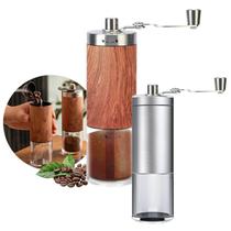 Moedor De Café Manual Madeira E Inox Moagem Cerâmica Gourmet