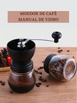 Moedor de Café Manual Triturador de Grãos Com Regulador de Moagem Recipiente de Vidro Cafeteria - Clink