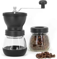 Moedor de café manual triturador de grãos portátil vidro e aço inox clink