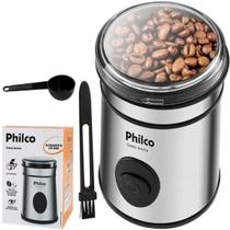 Moedor de Café Philco Elétrico Grano Aroma 200W PMC01 com Acessórios Colher medidora e pincel de limpeza