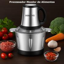 Moedor de Carne e Alimentos Picador Misturador Processador Cozinha Casa Alhos Frutas Legumes 3L