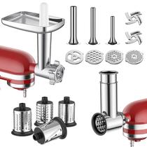 Moedor de carne KitchenAid e acessório para fatiador de aço inoxidável Moedor de carne KitchenAid e acessório para fatiador de aço inoxidável