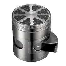 Moedor de ervas em liga de zinco de 60 mm de quatro camadas com tampo de janela