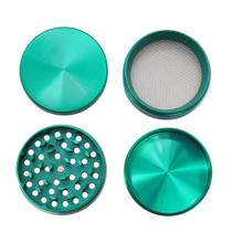 Moedor de ervas em liga de zinco de quatro camadas 56 mm verde