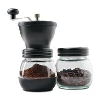 Moedor De Grãos E Café Manual Manivela Inox, Pote Em Vidro Unitermi