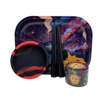 Moedor De Liga De Zinco De 4 Camadas 5 Peças/Conjunto Bandeja De Metal De 50MM Cinzeiro De Silicone Moedor De Liga De Zinco De 4 Camadas 5 Peças/Conjunto Bandeja De Metal De 50MM Cinzeiro De Silicone