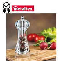 Moedor de Pimenta e Sal 14 Cm Metaltex Em Acrílico Para Chef de Cozinha Profissional