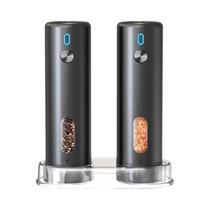 Moedor De Pimenta Elétrico Recarregável Por USB, Conjunto Ajustável De Sal E Pimenta, Moedores