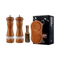 Moedor De Pimenta Manual Com Núcleo De Acrílico, Borracha, Madeira E Cerâmica Para Pó De Pimenta