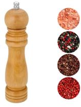 Moedor de Pimenta Sal e Tempero em Bambu de Alta Qualidade 15CM