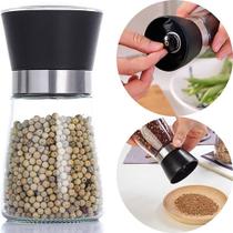 Moedor De Pimenta Sal Tempero Saleiro Vidro e Inox 180ml