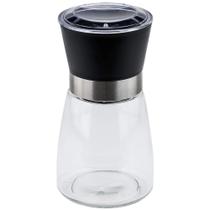 Moedor de Sal e Pimenta 170ml Lyor Vidro Moinho de Cerâmica e Tampa Plástica Preta
