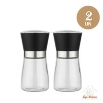 Moedor de Sal e Pimenta Gourmet Vidro e Inox 200ml Tempero Moedor de Sal e Pimenta Gourmet Vidro e Inox 200ml Tempero