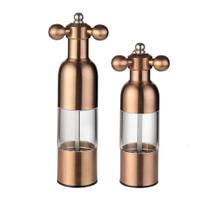 Moedor de sal e pimenta NJZYB em aço inoxidável Rose Gold 2PC