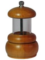Moedor de Sal pequeno feito de acrílico e madeira - Peppermill (Cód.1048)