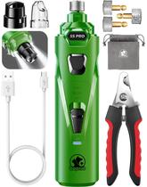 Moedor de unhas para cães LOPSIC com 2 luzes LED, recarga de 2 velocidades