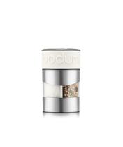 Moedor Duplo de Sal e Pimenta Bodum Twin em Aço Inoxidável Branco Moedor Duplo de Sal e Pimenta Bodum Twin em Aço Inoxidável Branco