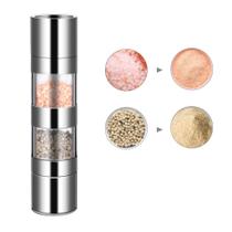 Moedor Duplo Triturador Inox Acrílico Temperos Sal Pimenta