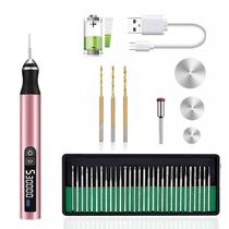 Moedor elétrico de canetas rotativas Pink Mini para madeira, jade e joias Moedor elétrico de canetas rotativas Pink Mini para madeira, jade e joias