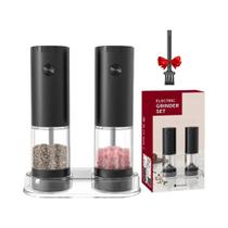 Moedor Elétrico De Sal E Pimenta Em Aço Inoxidável Com Ajuste De Granulometria, Recarregável E