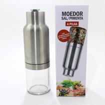 Moedor Elétrico De Sal Pimenta Temperos Especiarias A Pilha Automático Por Gravidade - UNYGIFT