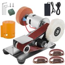 Moedor elétrico Mini Belt Sander Tzdxfgl de 7 velocidades prateado Moedor elétrico Mini Belt Sander Tzdxfgl de 7 velocidades prateado