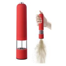 Moedor Elétrico Sal Grosso Pimenta Temperos Iluminação Vermelho Gourmet Master Luxo Chef Vintage