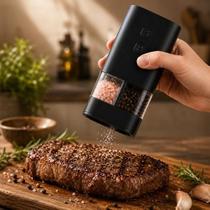 Moedor Elétrico USB Recarregável 2 em 1 para Sal e Pimenta Cozinha Moedor Elétrico USB Recarregável 2 em 1 para Sal e Pimenta Cozinha