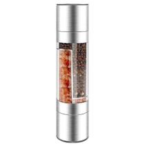 Moedor Manual Compartimento Duplo Aço Inox Resistente Pimenta Sal Temperos Frescos Regulador Moagem Diário Profissional Utensílio de Cozinha Moedor Manual Compartimento Duplo Aço Inox Resistente Pimenta Sal Temperos Frescos Regulador Moagem Diário Profissional Utensílio de Cozinha