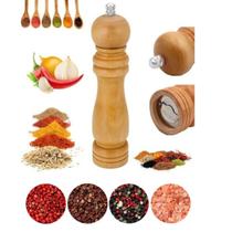 Moedor Manual Em Madeira para Sal Pimenta e Temperos Cozinha