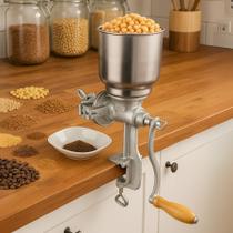Moedor Manual Grãos Milho Café Aveia Em Ferro Fundido Com Manivela e Fixador de Mesa