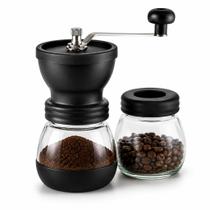 Moedor Manual para Grãos de Café com Moinho de Cerâmica Ajustável Manivela em Aço Inox Recipiente de Vidro Ajuste de Moagem Fina e Grossa Moedor Manual para Grãos de Café com Moinho de Cerâmica Ajustável Manivela em Aço Inox Recipiente de Vidro Ajuste de Moagem Fina e Grossa