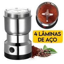 Moedor Multifuncional de Café e Especiarias 110V com Design em Aço Inoxidável 4 Lâminas Cherry