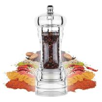 Moedor Pimenta Sal Triturador Manual Gourmet Transparente