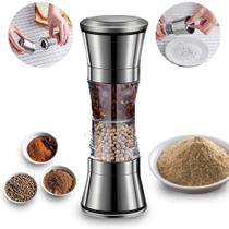 Moedor Sal Pimenta Profissional Aço Inox Duplo Mós Cerâmica Ajustável Gastronômico Gourmet Premium