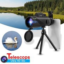 MOGE 40x60 Lente óptica monocular Ultra HD Lente de visão noturna baixa luz + clipe telefônico + tripé