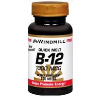Moinho de vento de vitamina B-12 1000mcg Sublingual Tabs 100's
