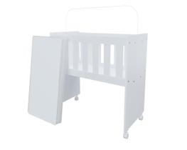 Moises Mini Berço Malu Para Quarto Do Bebê Com Rodizios Para Meninos E Meninas Moderno Com Colchão Multifuncional Kids Cor Branco