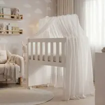 Moises Mini Berço Malu Quarto Bebê Rodizios Meninos Meninas Moderno Colchão Multifuncional Kids Cor Branco