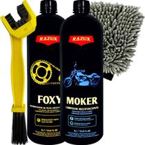 Moker Shampoo Para Moto Remove Barro Razux Luva Foxy Escova