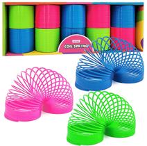 Mola de bobina de plástico The Dreidel Company Neon, pacote com 10 cm